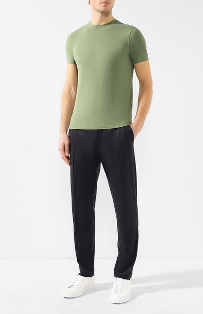 Футболка из вискозы GIORGIO ARMANI зеленого цвета по цене 34250 руб., арт. 8NST52/SJP4Z, фото 2 Футболка из вискозы GIORGIO ARMANI, арт. 8NST52/SJP4Z, фото 2