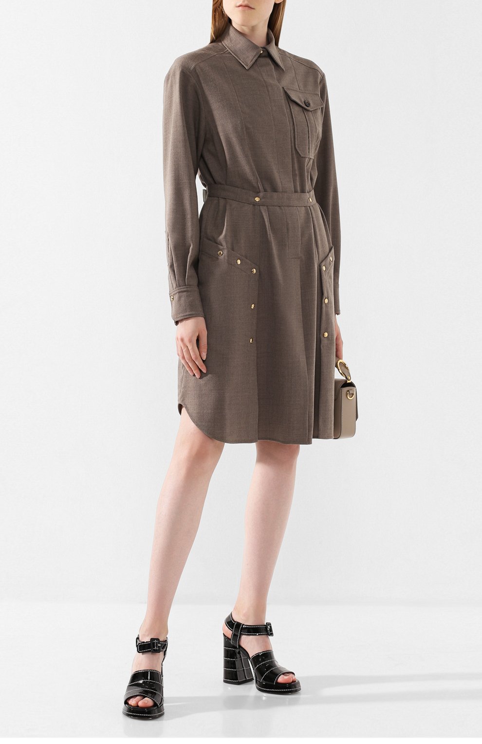 Шерстяное платье-рубашка CHLOÉ, арт. CHC19AR098165, фото 2