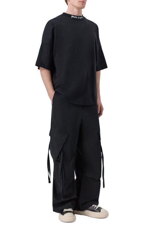 Хлопковая футболка Palm Angels PMAA10BS26JER001 Чёрный  PMAA10BS26JER001 Фото 2