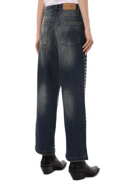 Женские джинсы THE KOOPLES синего цвета, арт. FJEA29018J | Фото 4 (Длина (брюки, джинсы): Стандартные; Материал сплава: Проставлено; Драгоценные камни: Проставлено; Силуэт Ж (брюки и джинсы): Прямые; Материал внешний: Деним, Хлопок; Кросс-КТ: Деним; Стили: Гранж; Детали: Декор)