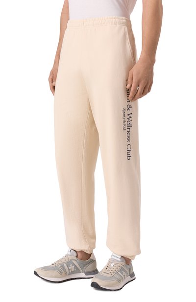Хлопковые джоггеры SPORTY AND RICH бежевого цвета по цене 26100 руб., арт. PA036606241CR01, фото 3 Хлопковые джоггеры SPORTY AND RICH, арт. PA036606241CR01, фото 3