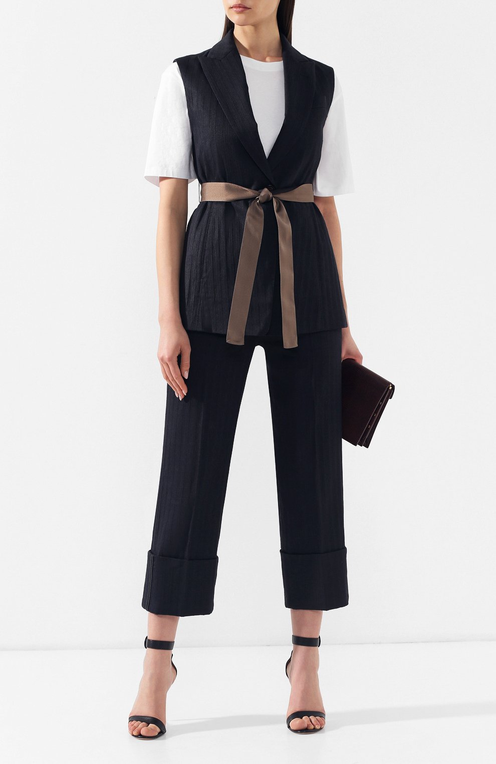 Брюки из смеси хлопка и льна BRUNELLO CUCINELLI, арт. MF578P6968, фото 2