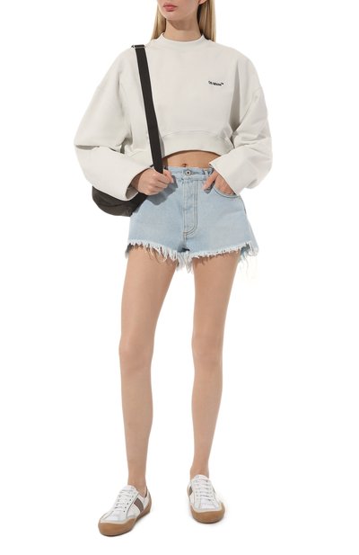 Джинсовые шорты OFF-WHITE синего цвета по цене 49950 руб., арт. OWYC012S23DEN0024000, фото 2 Джинсовые шорты OFF-WHITE, арт. OWYC012S23DEN0024000, фото 2