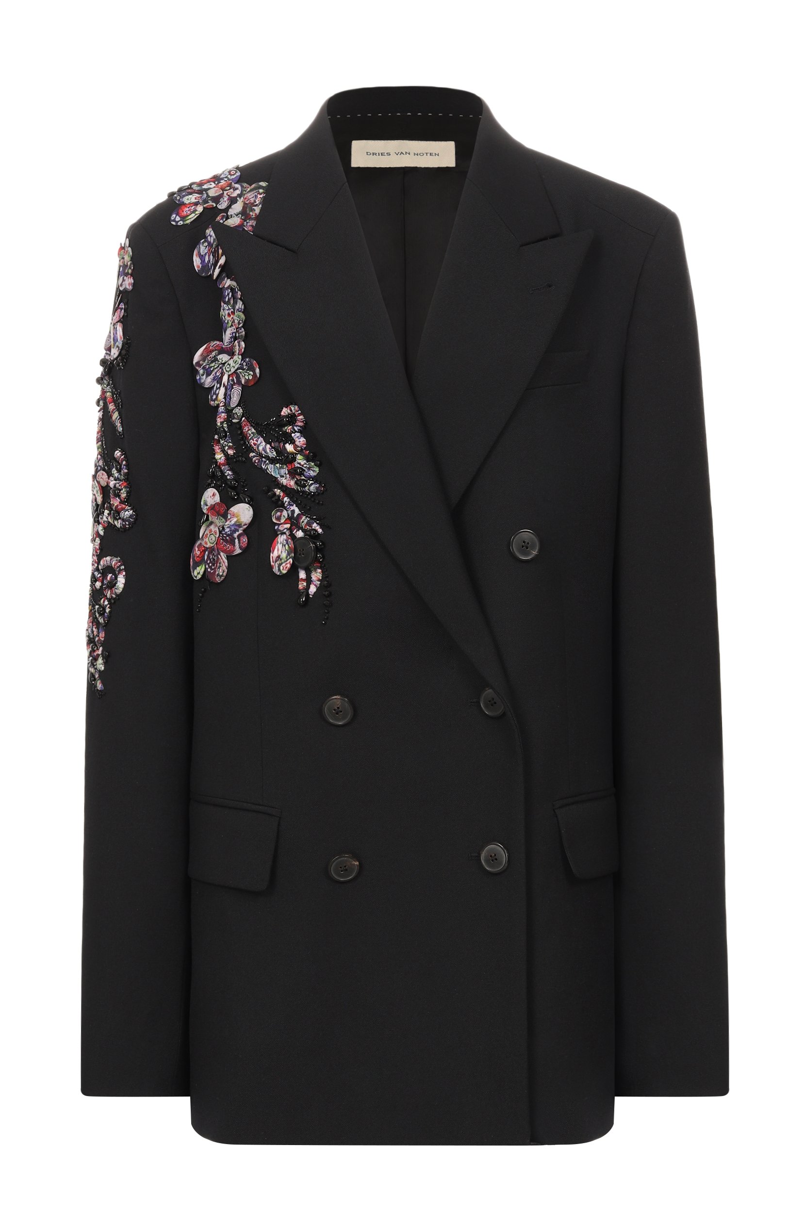 Шерстяной жакет DRIES VAN NOTEN черного цвета по цене 321500 руб., арт. 262-130404/4265, фото 1 Шерстяной жакет DRIES VAN NOTEN, арт. 262-130404/4265, фото 1