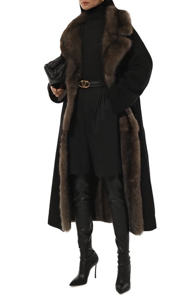 Кашемировое пальто с подкладкой из меха соболя BONANNA, арт. МПК001Ч, фото 2