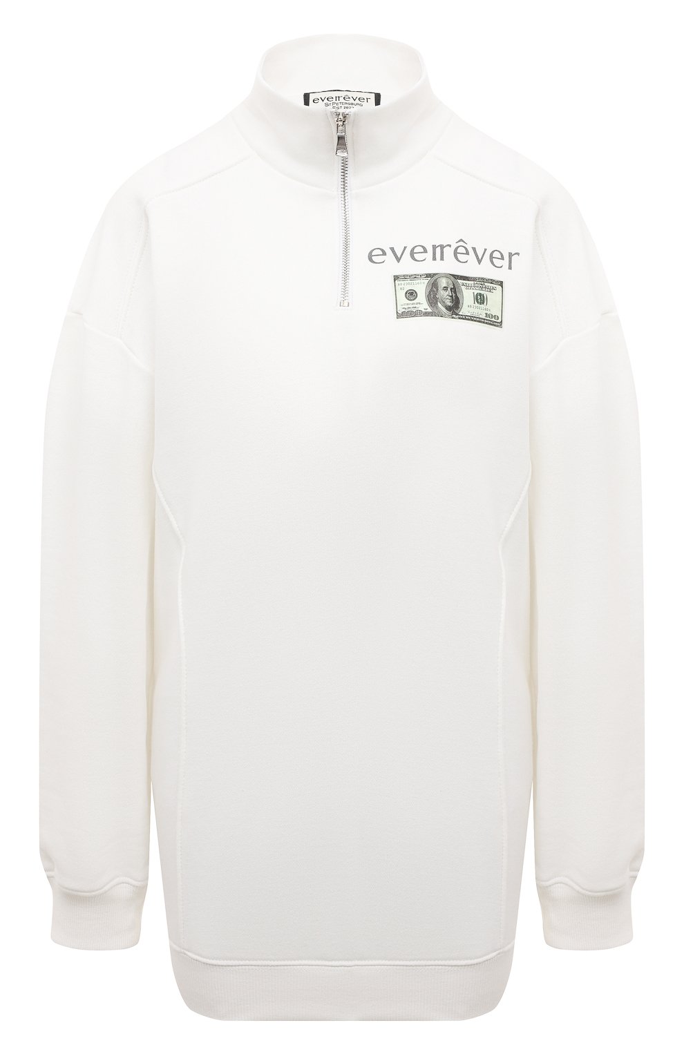 Хлопковый свитшот EVERREVER, арт. RE-SW-WHITE-01, фото 1