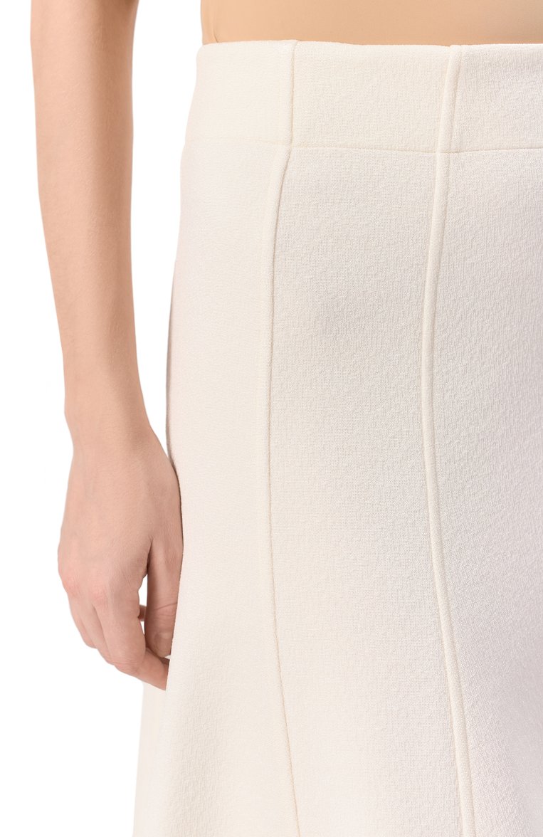 Женская юбка JIL SANDER кремового цвета, арт. J02MA0258/J20232 | Фото 5 (Материал внешний: Вискоза, Синтетический материал; Длина Ж (юбки, платья, шорты): Миди; Стили: Минимализм; Кросс-КТ: костюм)