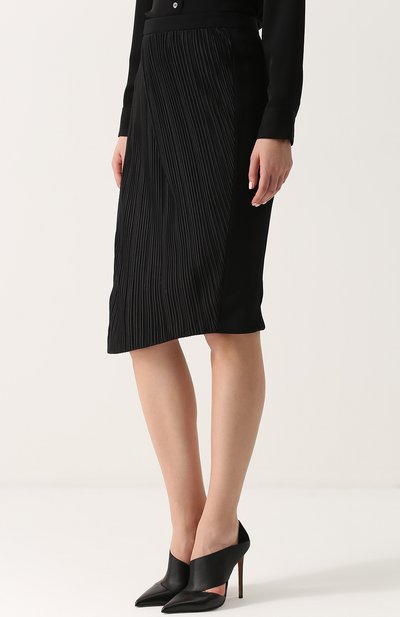Плиссированная юбка-миди с высоким разрезом MUGLER, арт. JUPEJ382826, фото 3