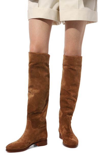 Замшевые сапоги SANTONI коричневого цвета по цене 145000 руб., арт. WSSE59310BA1STV8M40, фото 3 Замшевые сапоги SANTONI, арт. WSSE59310BA1STV8M40, фото 3