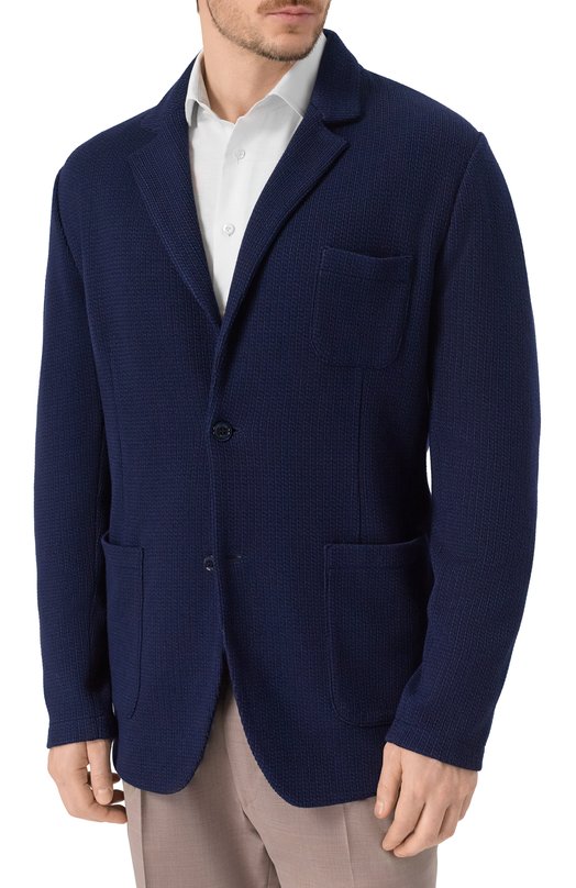 Пиджак из шерсти и шелка Stefano Ricci K606588J02/R25304 Синий  K606588J02/R25304 Фото 3