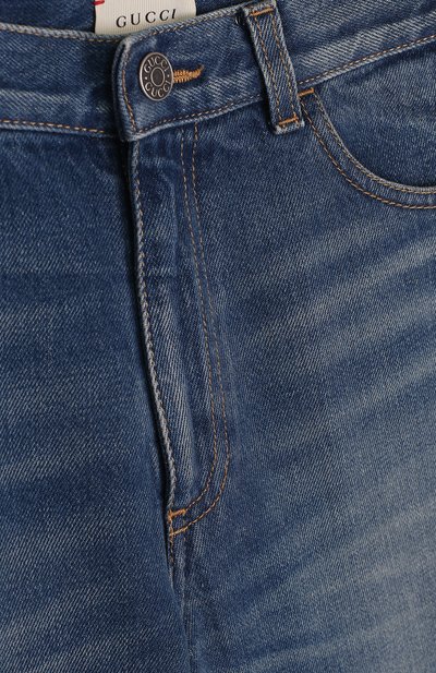 Джинсы прямого кроя с декоративными потертостями GUCCI, арт. 475630/XR615, фото 3