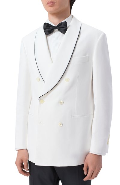 Хлопковый пиджак BRUNELLO CUCINELLI белого цвета по цене 522500 руб., арт. MB416GS11P, фото 3 Хлопковый пиджак BRUNELLO CUCINELLI, арт. MB416GS11P, фото 3