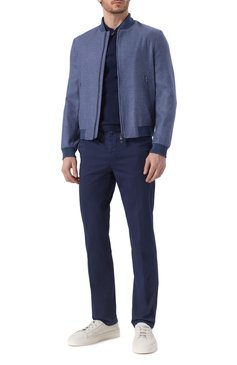 Мужское хлопковое поло CORNELIANI темно-синего цвета, арт. 25G520-2525009 | Фото 2 (Драгоценные камни: Проставлено; Рукава: Короткие; Длина (для топов): Стандартные; Материал сплава: Проставлено; Материал внешний: Хлопок; Кросс-КТ: Трикотаж; Застежка: Молния; Принт: Без принта; Стили: Кэжуэл)