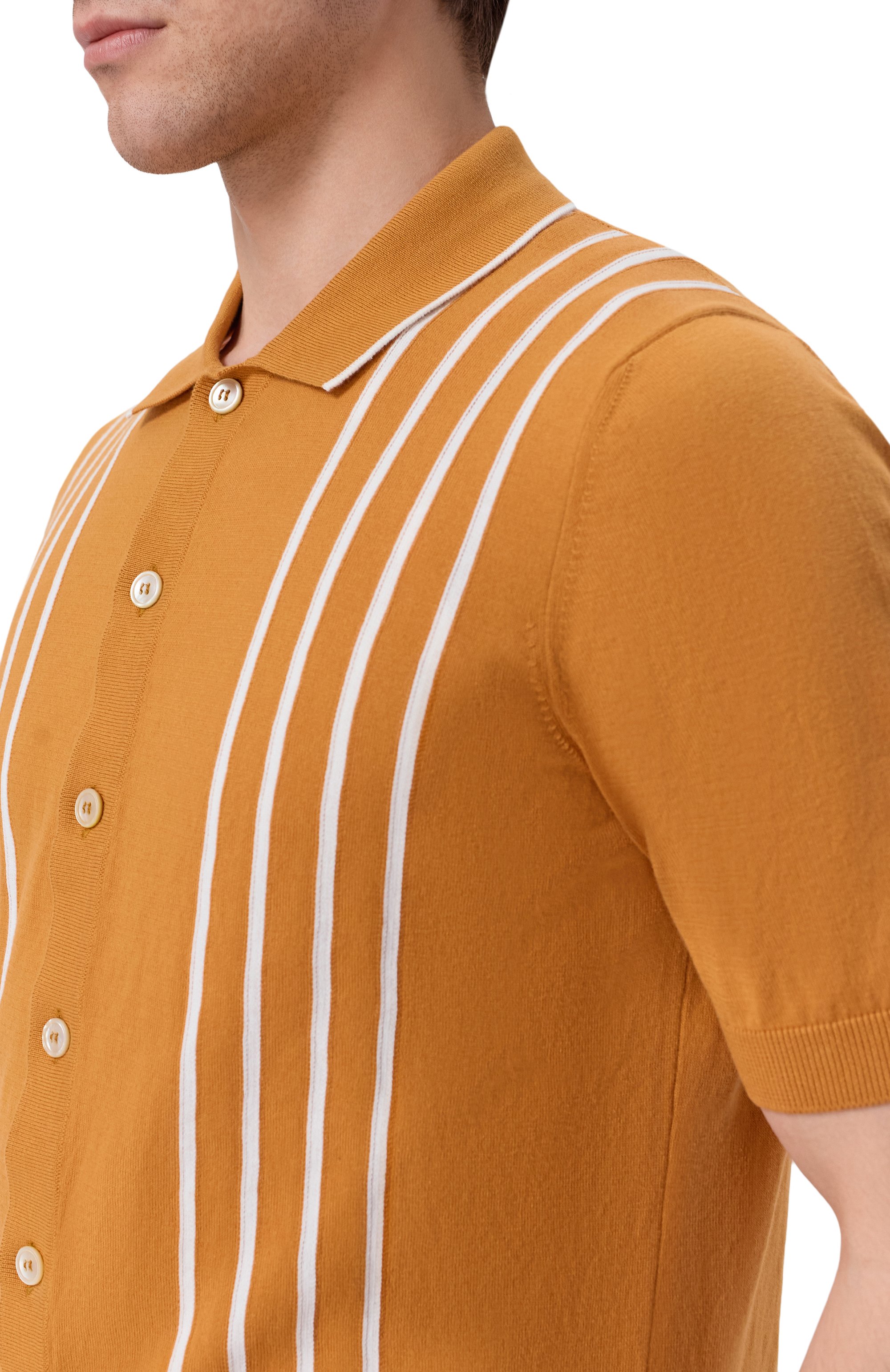 Хлопковая рубашка GRAN SASSO оранжевого цвета по цене 35300 руб., арт. 59135/18066, фото 5 Хлопковая рубашка GRAN SASSO, арт. 59135/18066, фото 5