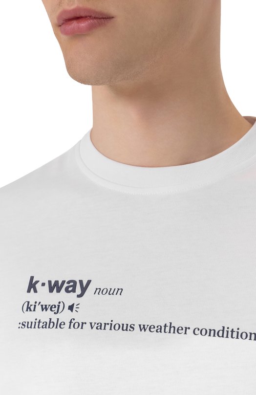 Хлопковая футболка K-Way K3136DW Белый  K3136DW Фото 5