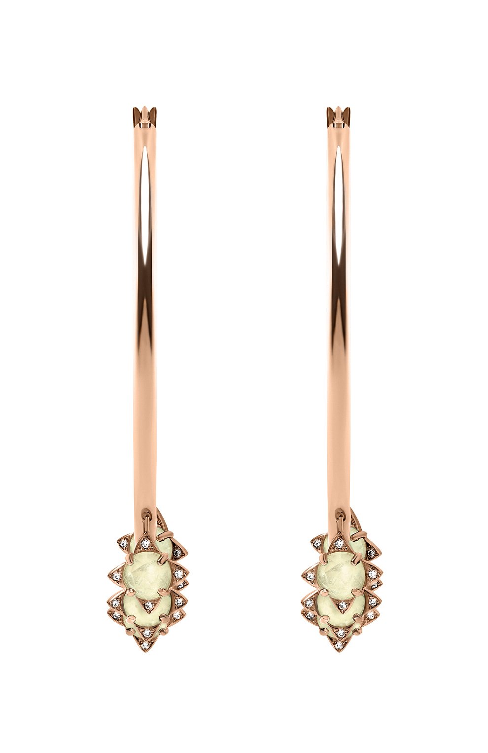 Серьги the rose MOONKA светло-зеленого цвета по цене 44900 руб., арт. tr-kon-prn, фото 4 Серьги the rose MOONKA, арт. tr-kon-prn, фото 4