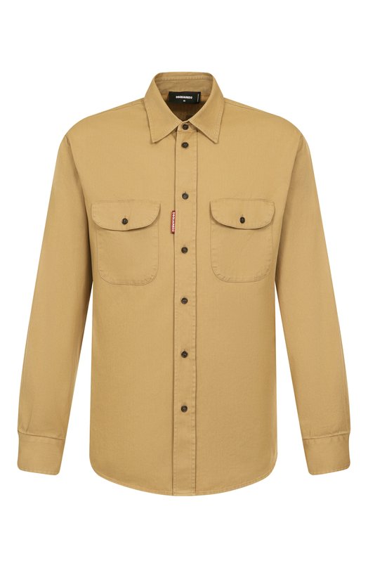 Хлопковая рубашка Dsquared2 S74DM0954/D35305 Бежевый S74DM0954/D35305