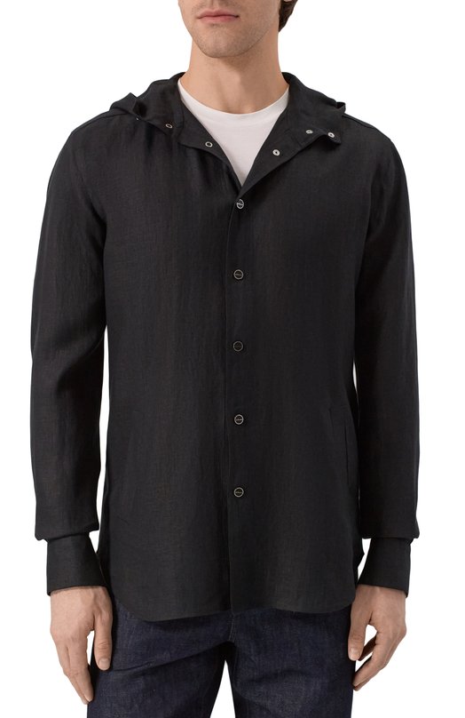Льняная рубашка Kiton UMCMARH0969003 Чёрный  UMCMARH0969003 Фото 3