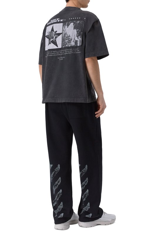 Хлопковая футболка Off-White 0MAA120F25JER003 Серый  0MAA120F25JER003 Фото 2