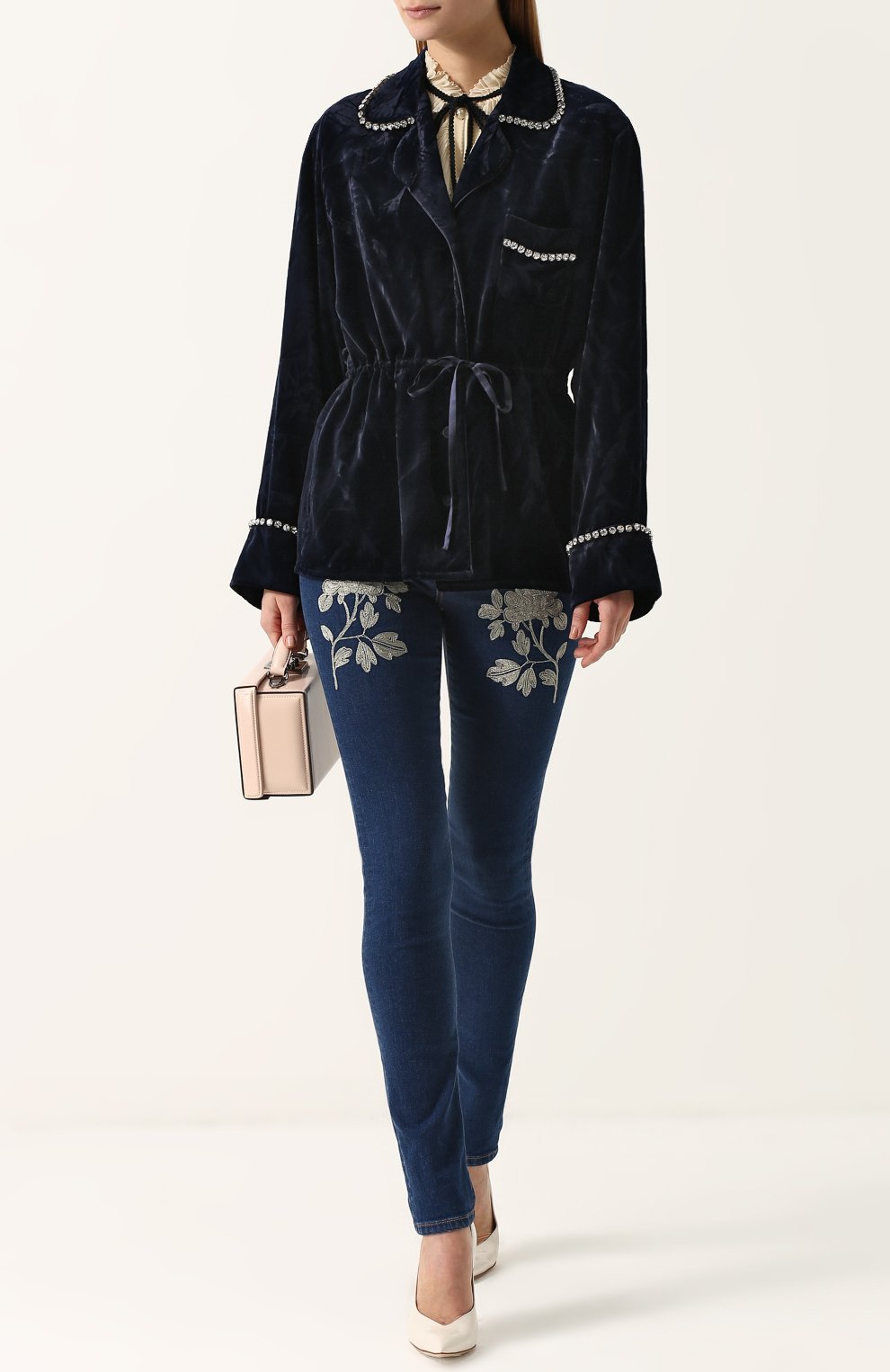 Джинсы-скинни с контрастной отделкой GUCCI, арт. 481451/XR726, фото 2