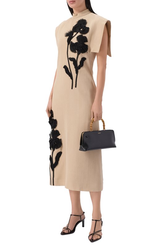 Кожаные босоножки Cage Jil Sander J15WL0062/P6519 Чёрный  J15WL0062/P6519 Фото 3