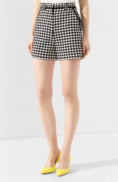 Шорты MSGM черно-белого цвета по цене 28500 руб., арт. 2841MDB08 207109, фото 3 Шорты MSGM, арт. 2841MDB08 207109, фото 3