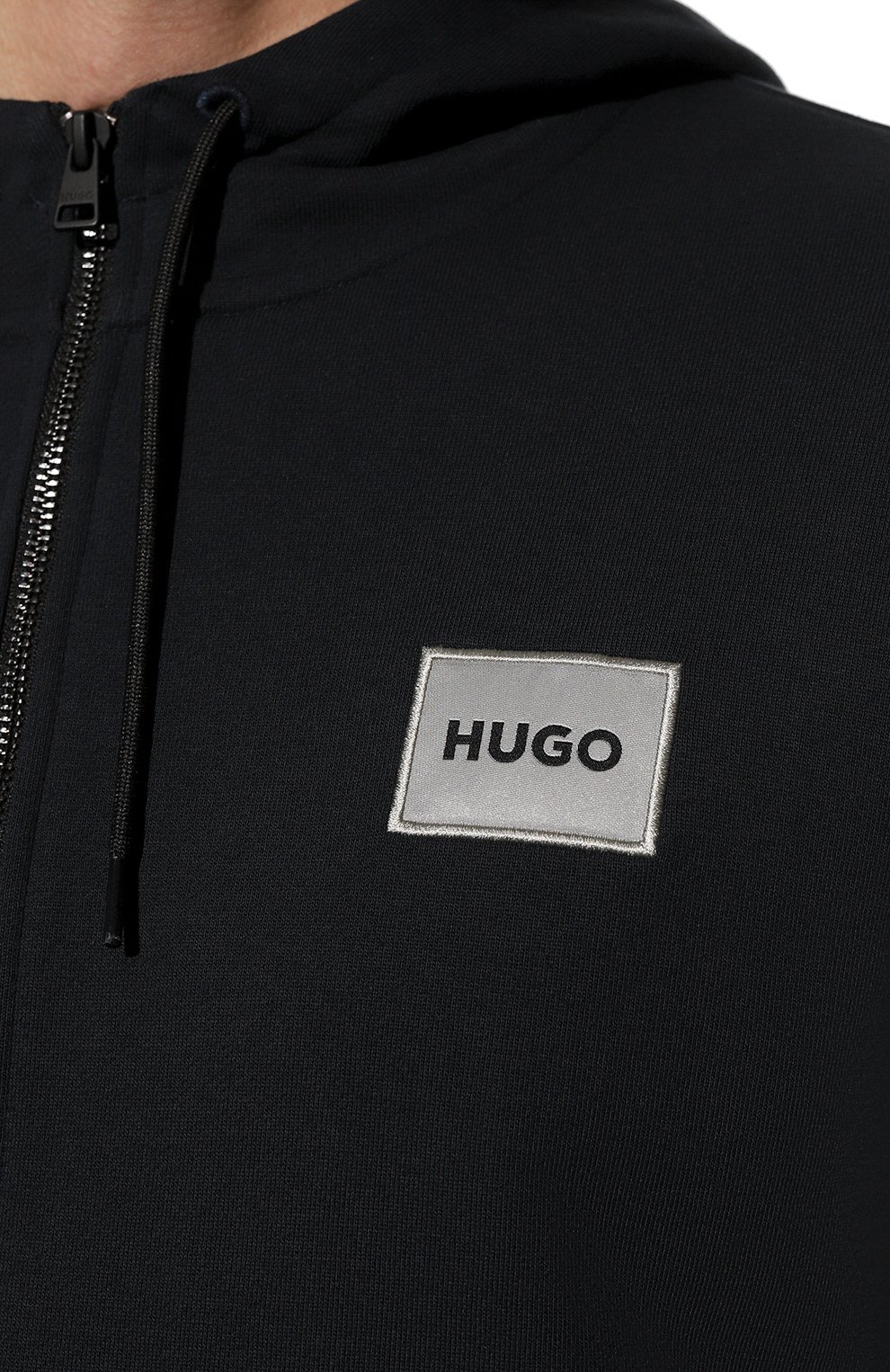 Хлопковая толстовка HUGO темно-синего цвета по цене 10650 руб., арт. 50484720, фото 5 Хлопковая толстовка HUGO, арт. 50484720, фото 5