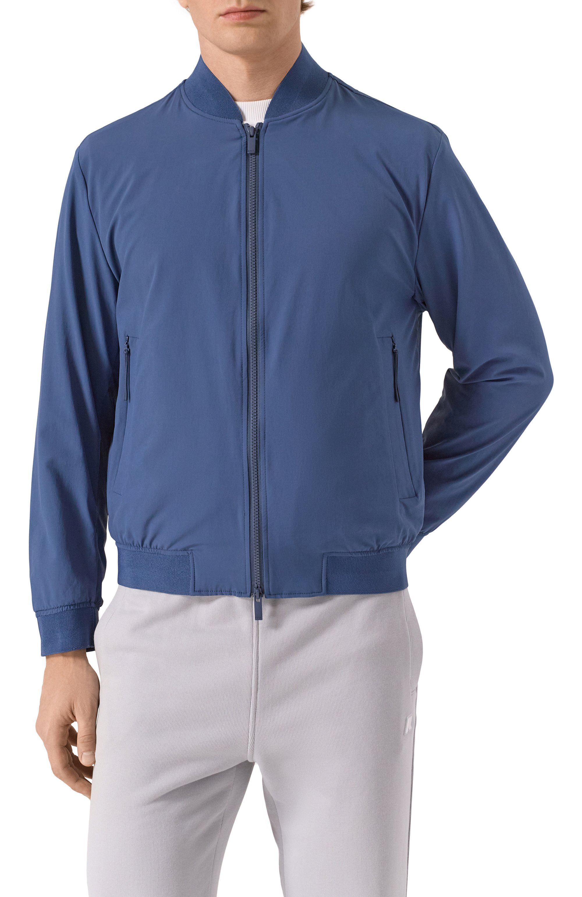 Бомбер BOSS синего цвета по цене 52300 руб., арт. 50538630, фото 3 Бомбер BOSS, арт. 50538630, фото 3