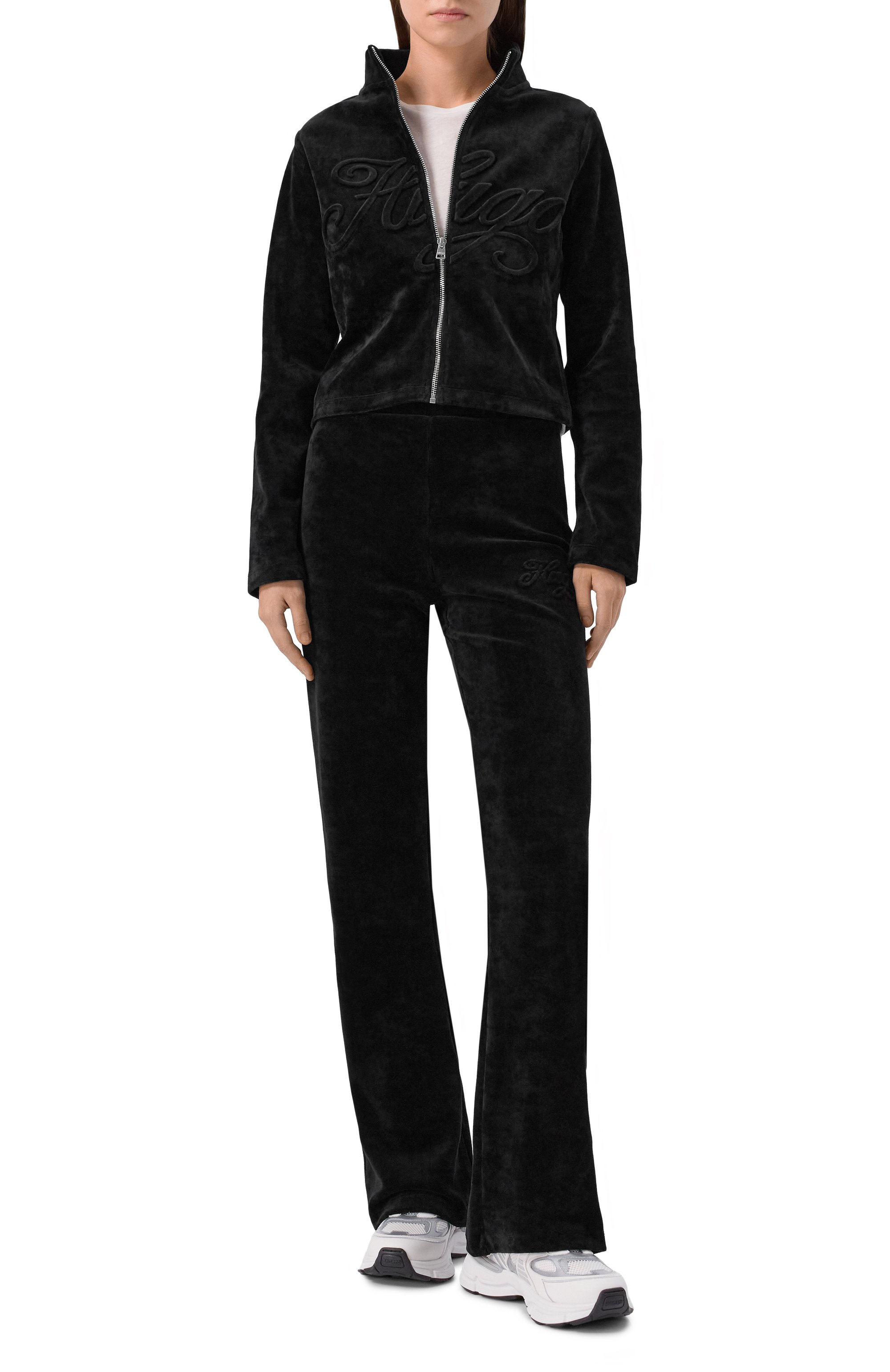 Бархатная толстовка HUGO BLUE черного цвета по цене 13600 руб., арт. 50549486, фото 2 Бархатная толстовка HUGO BLUE, арт. 50549486, фото 2