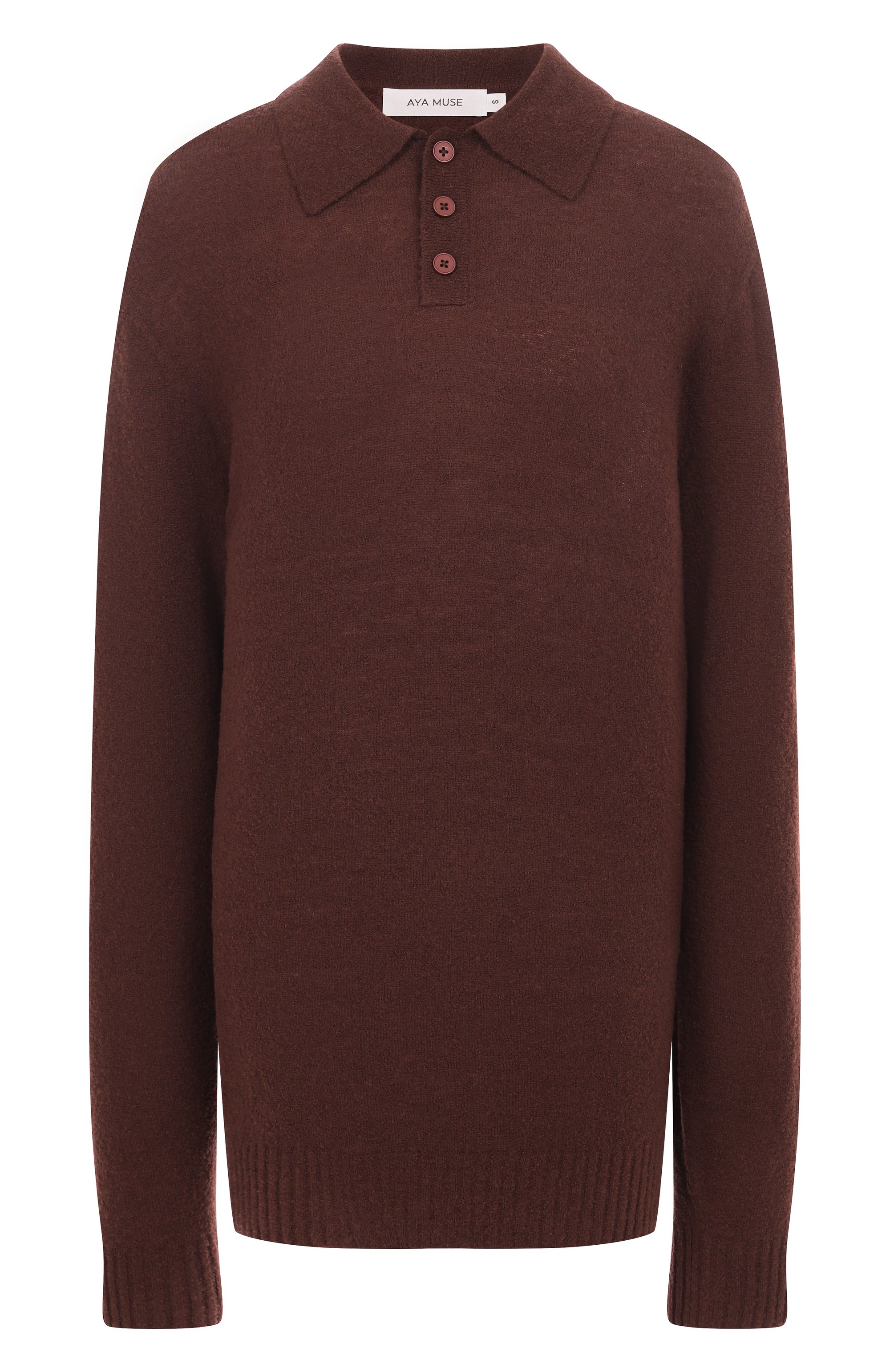 Шерстяное поло AYA MUSE коричневого цвета по цене 53550 руб., арт. AMPF2596, фото 1 Шерстяное поло AYA MUSE, арт. AMPF2596, фото 1