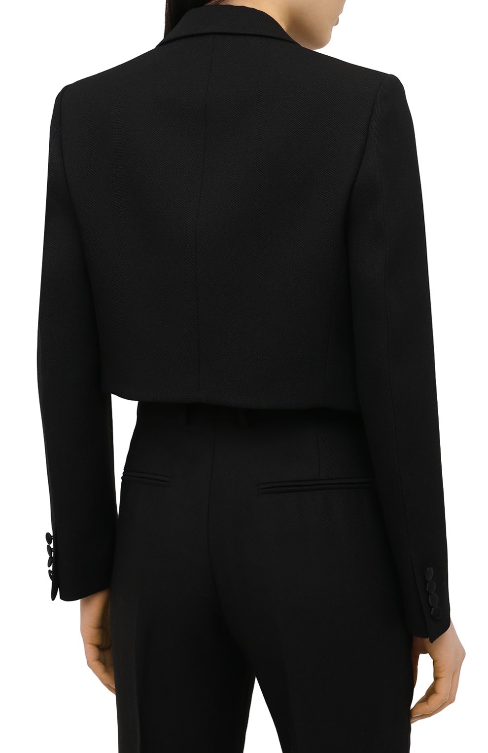 Шерстяной жакет VICTORIA BECKHAM черного цвета по цене 176000 руб., арт. 1121WJK002216A, фото 4 Шерстяной жакет VICTORIA BECKHAM, арт. 1121WJK002216A, фото 4