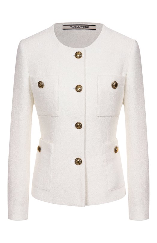 Твидовый жакет Tagliatore 0205 BEVERLY/340197 Белый BEVERLY/340197