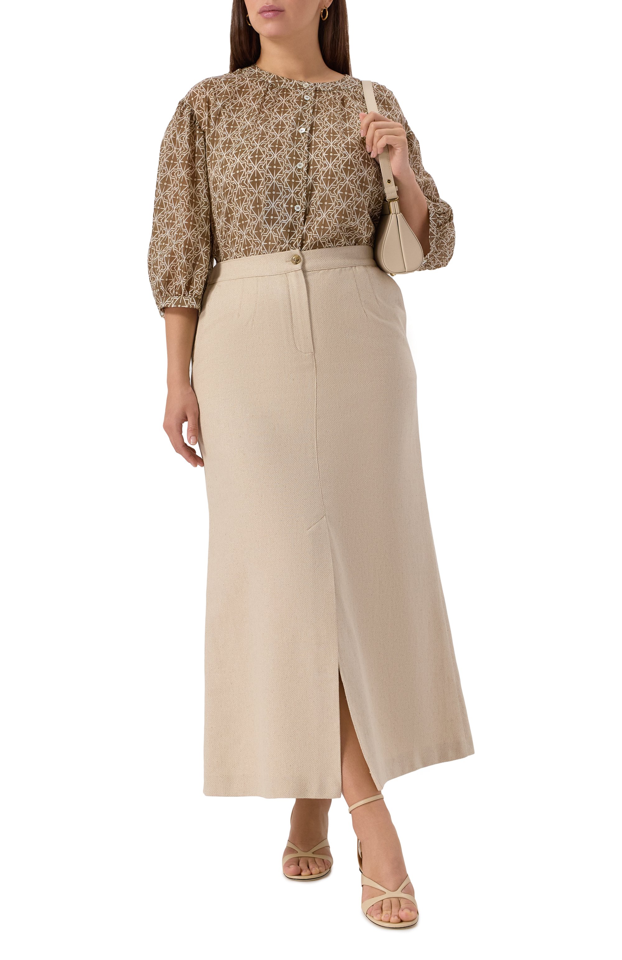 Юбка из хлопка и льна PERSONA BY MARINA RINALDI, арт. SUPERB0, фото 2