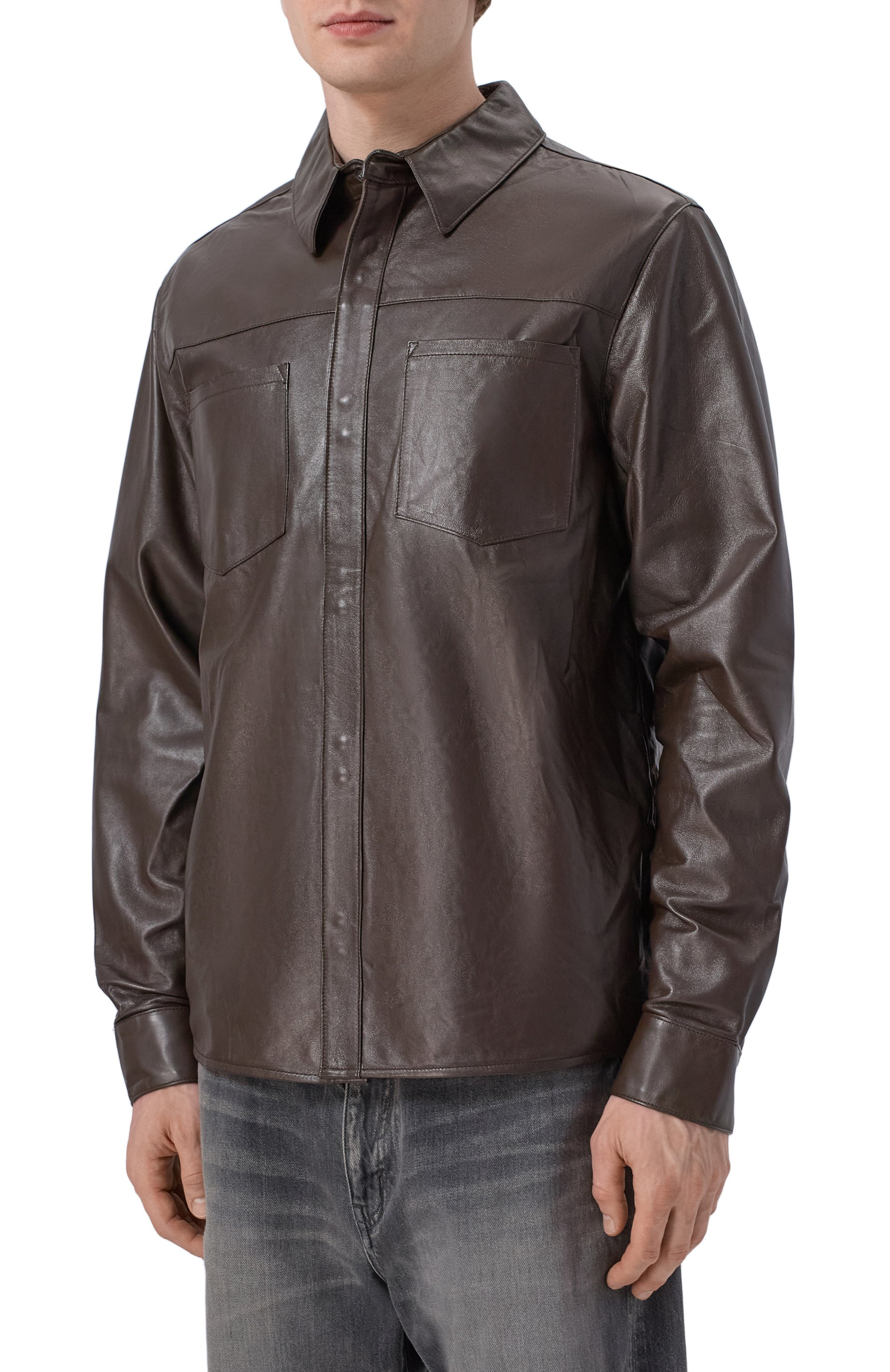 Кожаная рубашка GIORGIO BRATO, арт. GU26S9812NAPSTM, фото 3