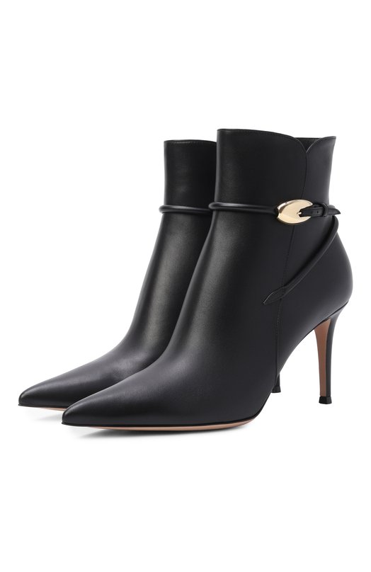 Кожаные ботильоны Gianvito Rossi G72833.85RIC.NAPNER0 Чёрный G72833.85RIC.NAPNER0