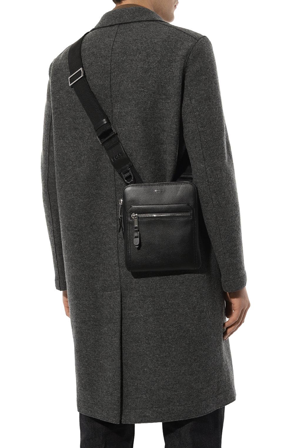 Кожаная сумка BOSS черного цвета по цене 33300 руб., арт. 50503699, фото 2 Кожаная сумка BOSS, арт. 50503699, фото 2