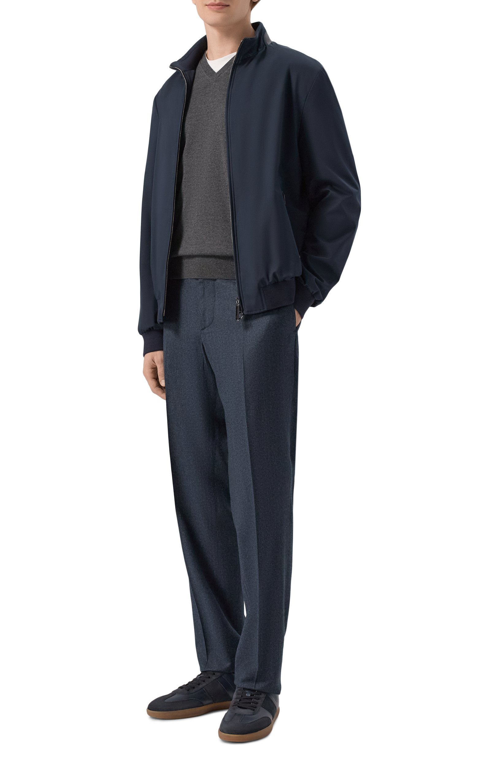 Шерстяной пуловер CORNELIANI темно-серого цвета по цене 47250 руб., арт. 28M501/2A25100, фото 2 Шерстяной пуловер CORNELIANI, арт. 28M501/2A25100, фото 2