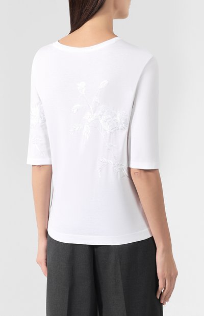 Хлопковая футболка DRIES VAN NOTEN белого цвета по цене 20850 руб., арт. 192-11176-8611, фото 4 Хлопковая футболка DRIES VAN NOTEN, арт. 192-11176-8611, фото 4