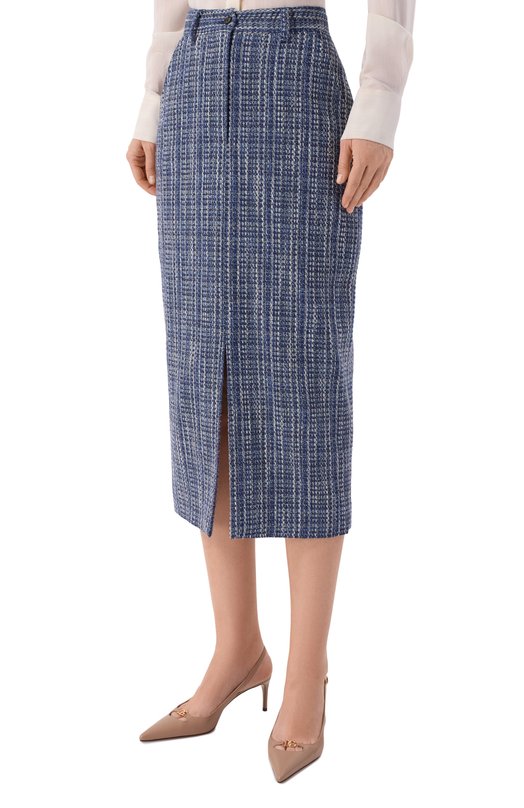 Твидовая юбка Kiton D61212K0934G Синий  D61212K0934G Фото 3