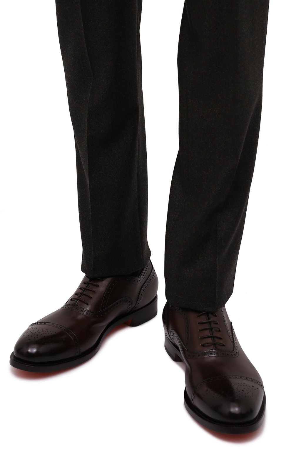 Кожаные оксфорды SANTONI, арт. MC0S10348MC2H0ENT49, фото 3