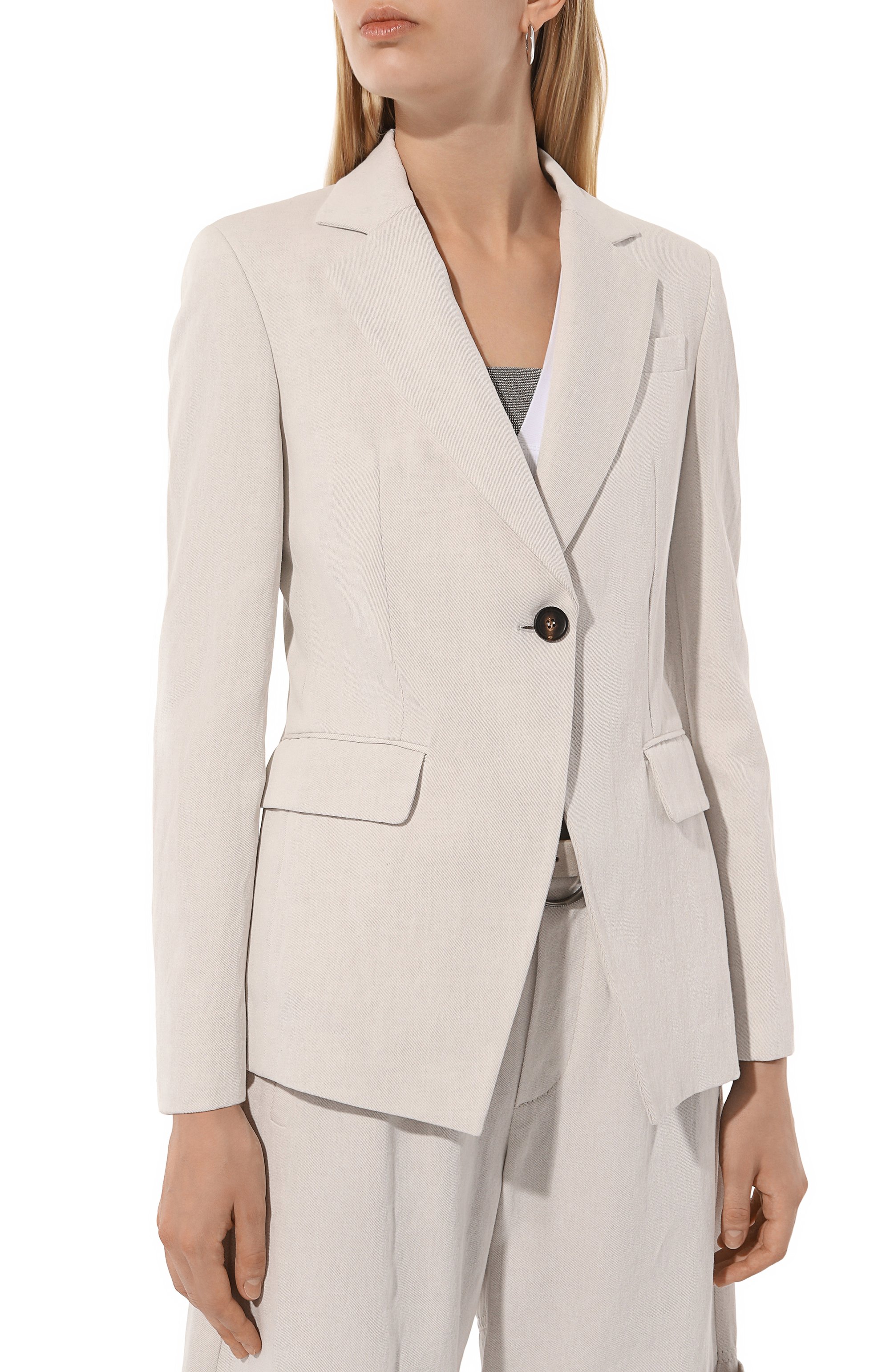 Жакет из хлопка и льна BRUNELLO CUCINELLI, арт. MH5612033, фото 3