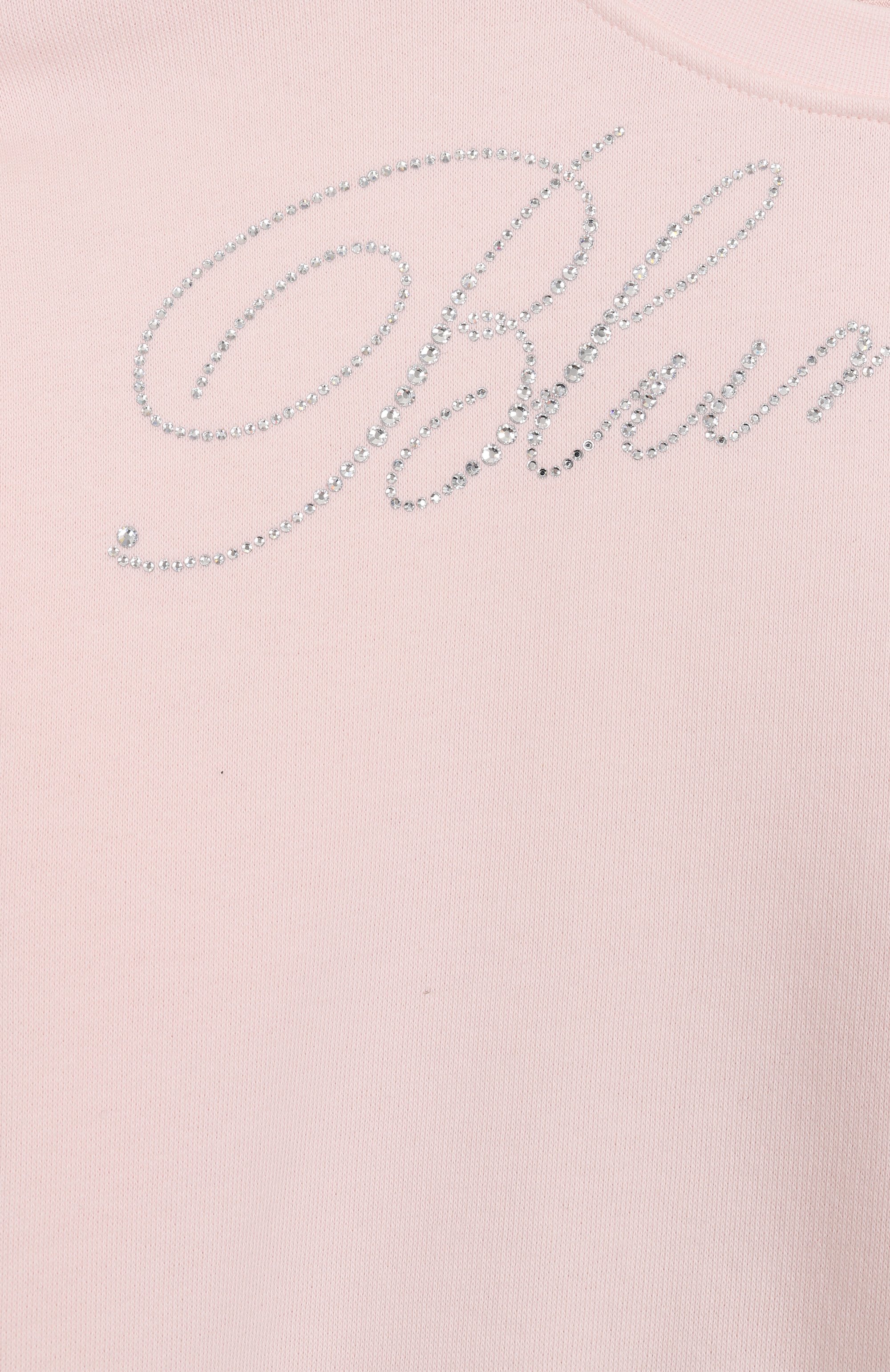 Хлопковый свитшот BLUMARINE, арт. BFFE001.0.FF010/6A-12A, фото 3