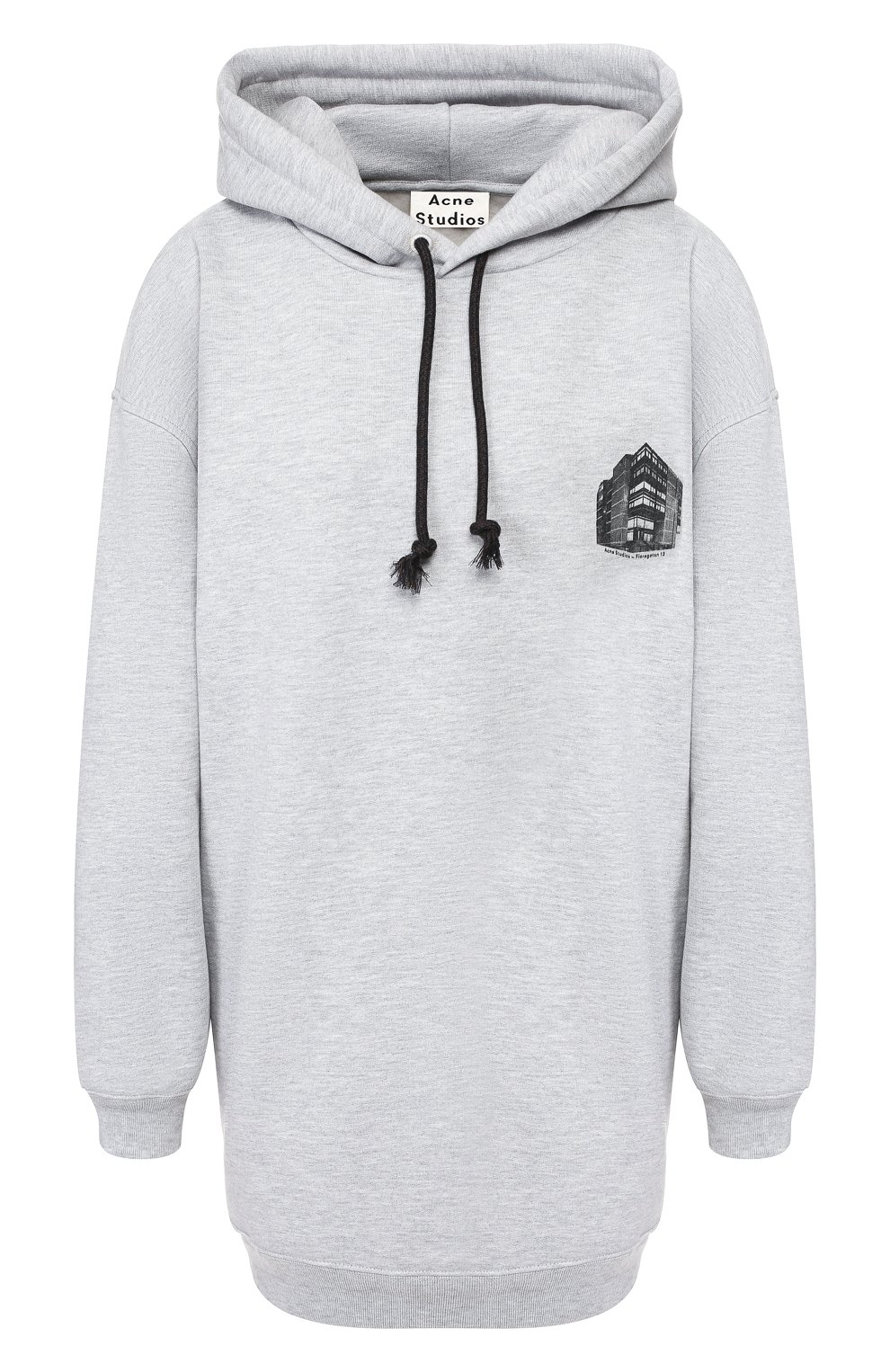 Хлопковое худи ACNE STUDIOS серого цвета по цене 42550 руб., арт. AI0048/W, фото 1 Хлопковое худи ACNE STUDIOS, арт. AI0048/W, фото 1