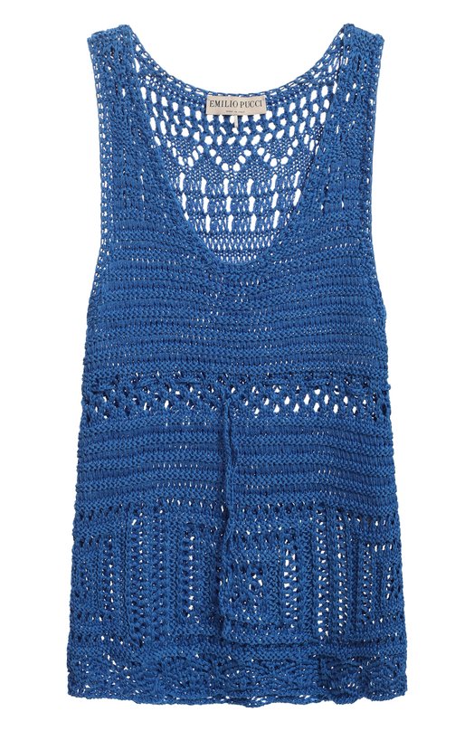 

Хлопковый топ Emilio Pucci, Синий