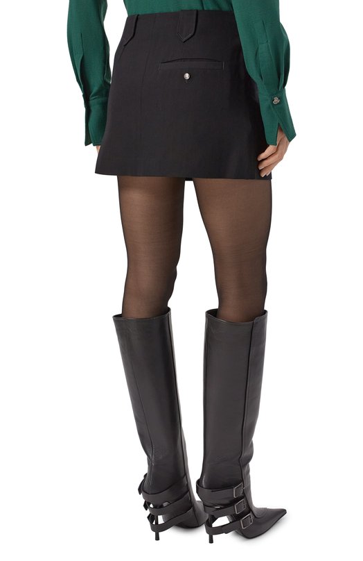 Юбка из вискозы и шерсти Enfants Riches Deprimes 120-576 Чёрный  120-576 Фото 4