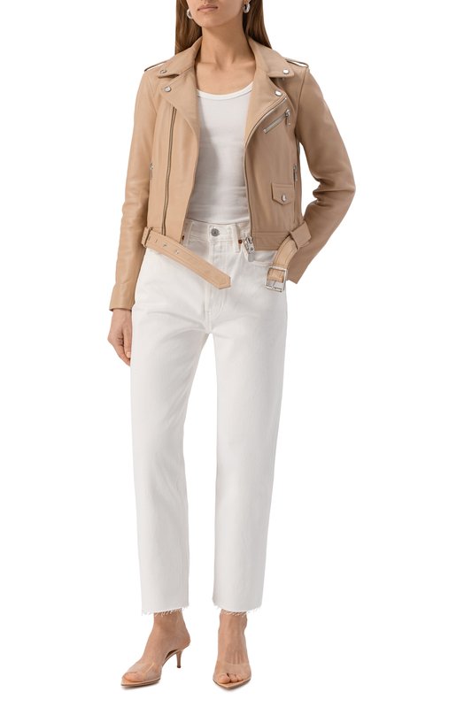 Кожаная куртка Pinko 103897/A21L Бежевый  103897/A21L Фото 2