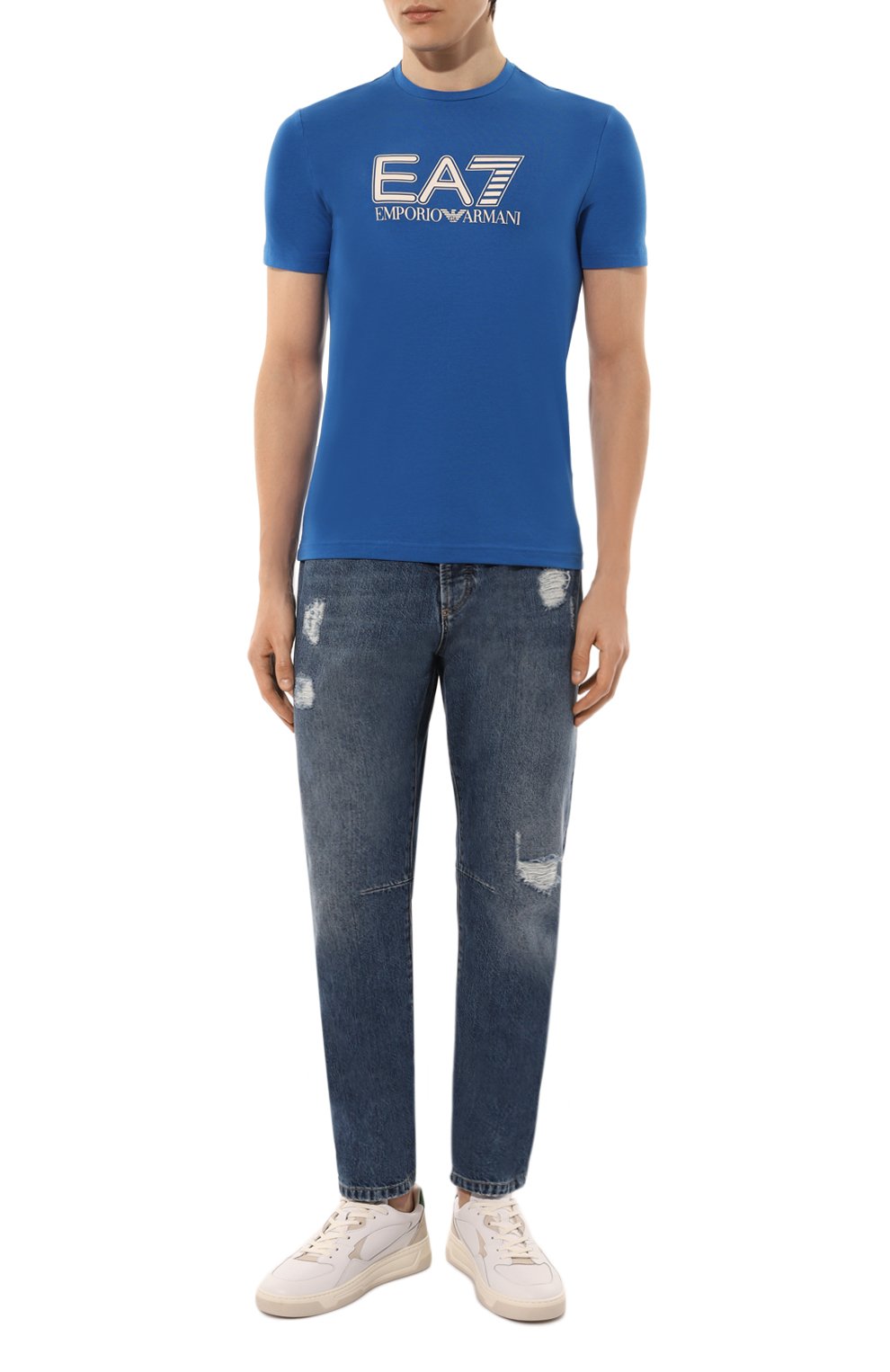 Хлопковая футболка EA7, арт. 6DPT62/PJVQZ/S, фото 2