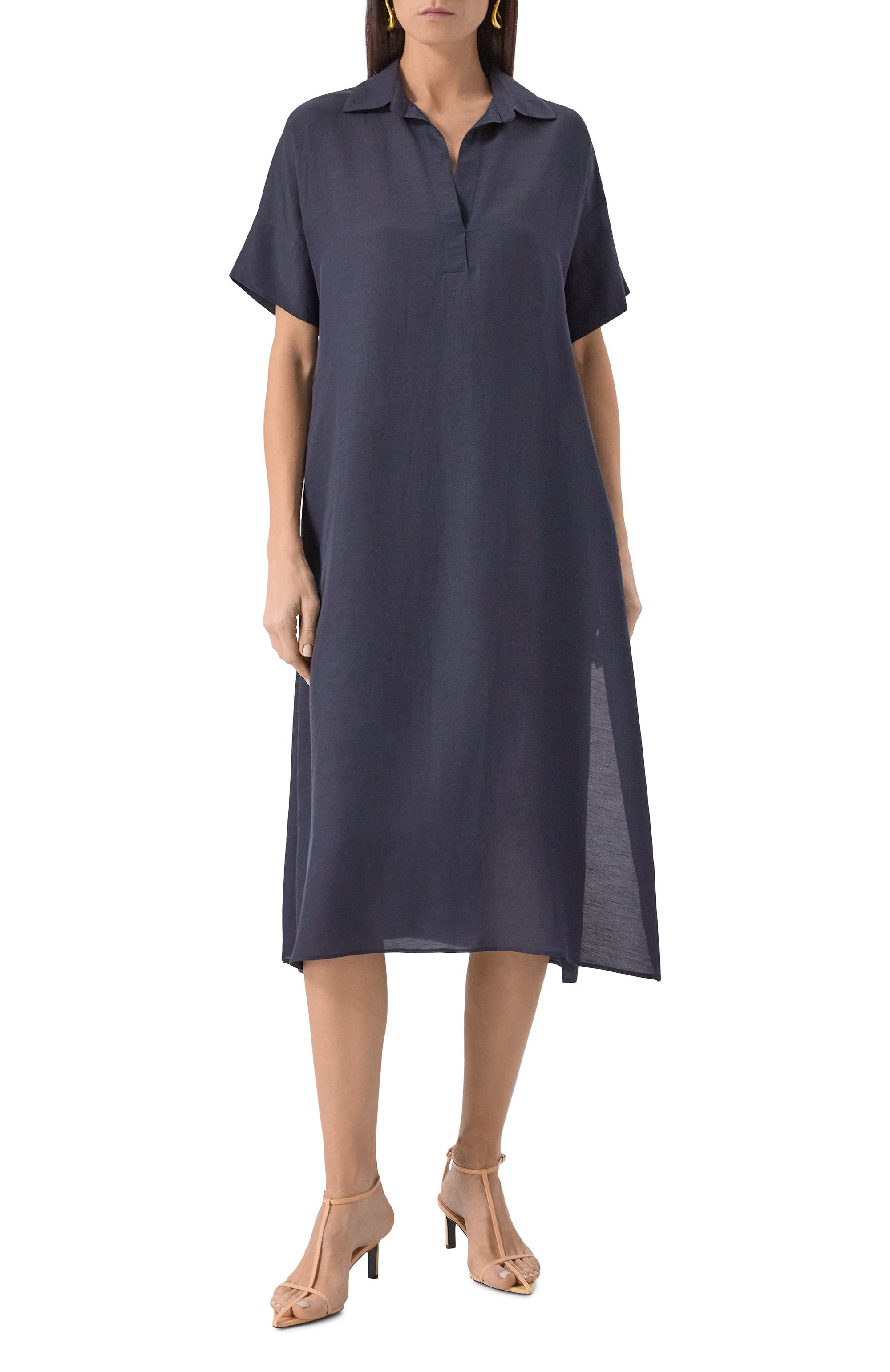 Платье из вискозы и льна ANTONELLI FIRENZE, арт. L6579N/922, фото 3