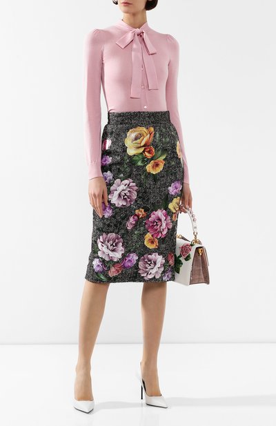 Кардиган из смеси кашемира и шелка DOLCE & GABBANA светло-розового цвета по цене 113000 руб., арт. FX632T/JAMR5, фото 2 Кардиган из смеси кашемира и шелка DOLCE & GABBANA, арт. FX632T/JAMR5, фото 2