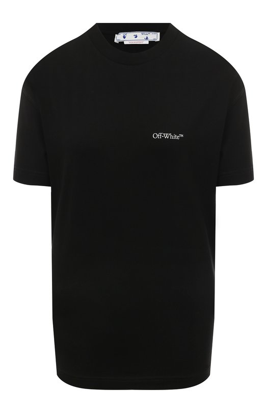 Хлопковая футболка Off-White OWAA089C99JER0021001 Чёрный OWAA089C99JER0021001